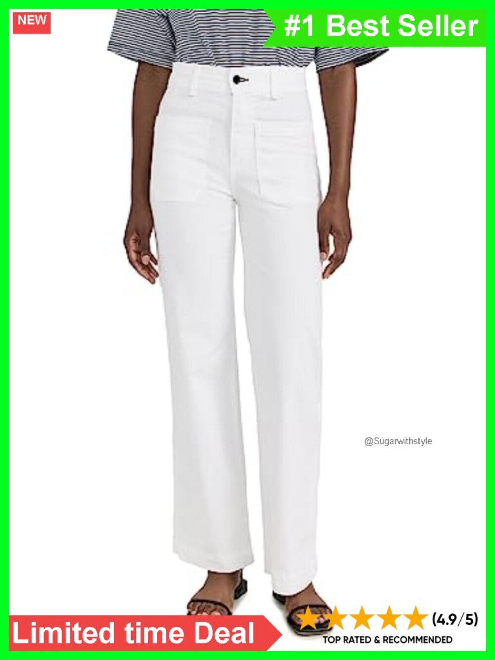 Mid-Weight Low-Stretch Twill Sailor Pants Full Length Flare Silhouette